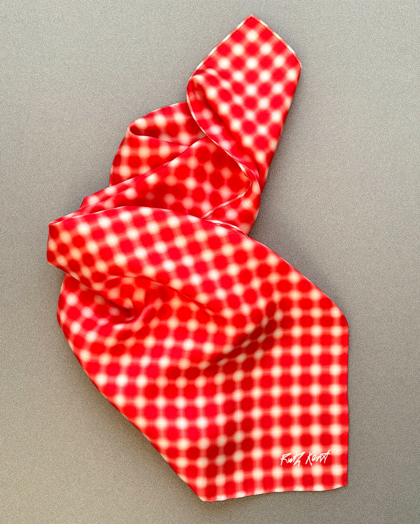 Dotty Gingham Silk Scarf