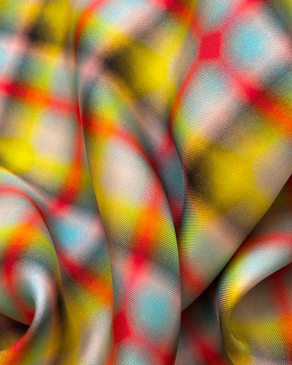 Smoking Check Silk Scarf