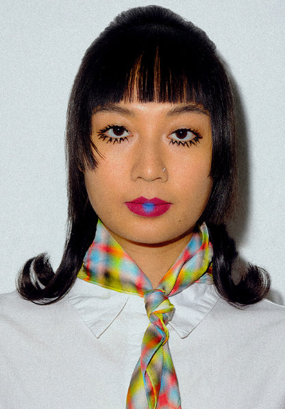 Smoking Check Silk Scarf