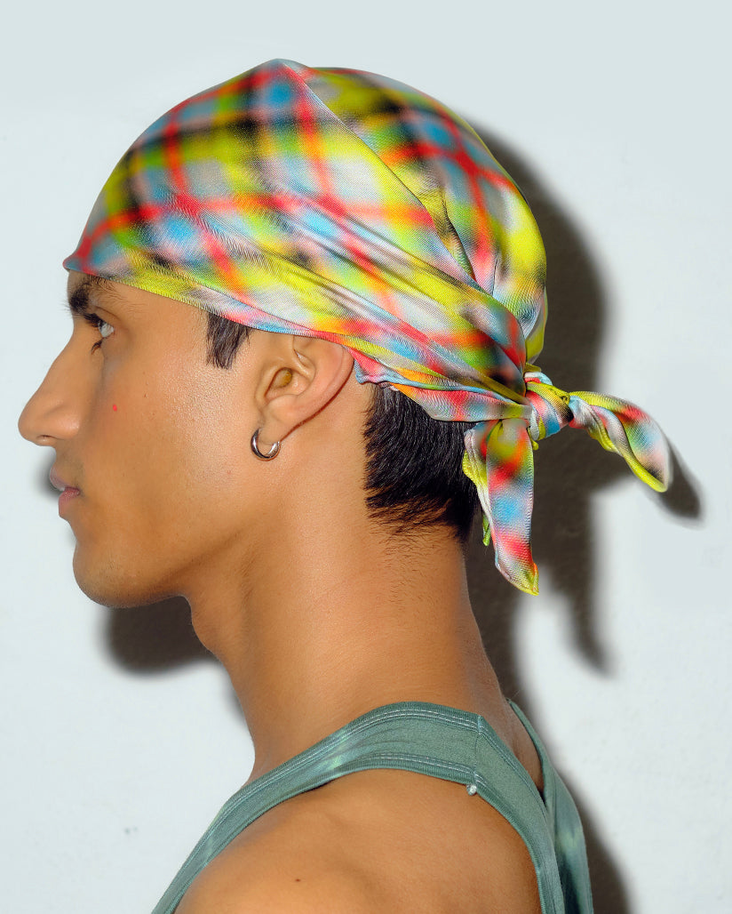 Smoking Check Silk Scarf