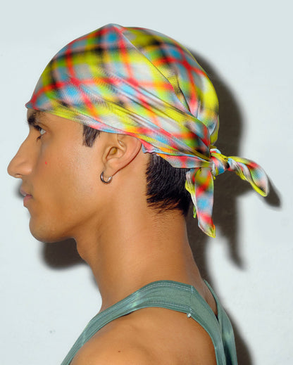 Smoking Check Silk Scarf