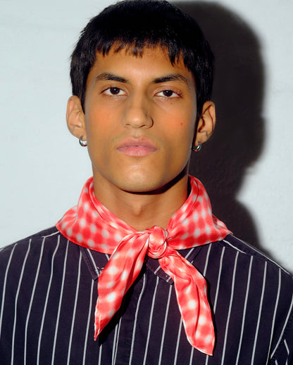 Dotty Gingham Silk Scarf