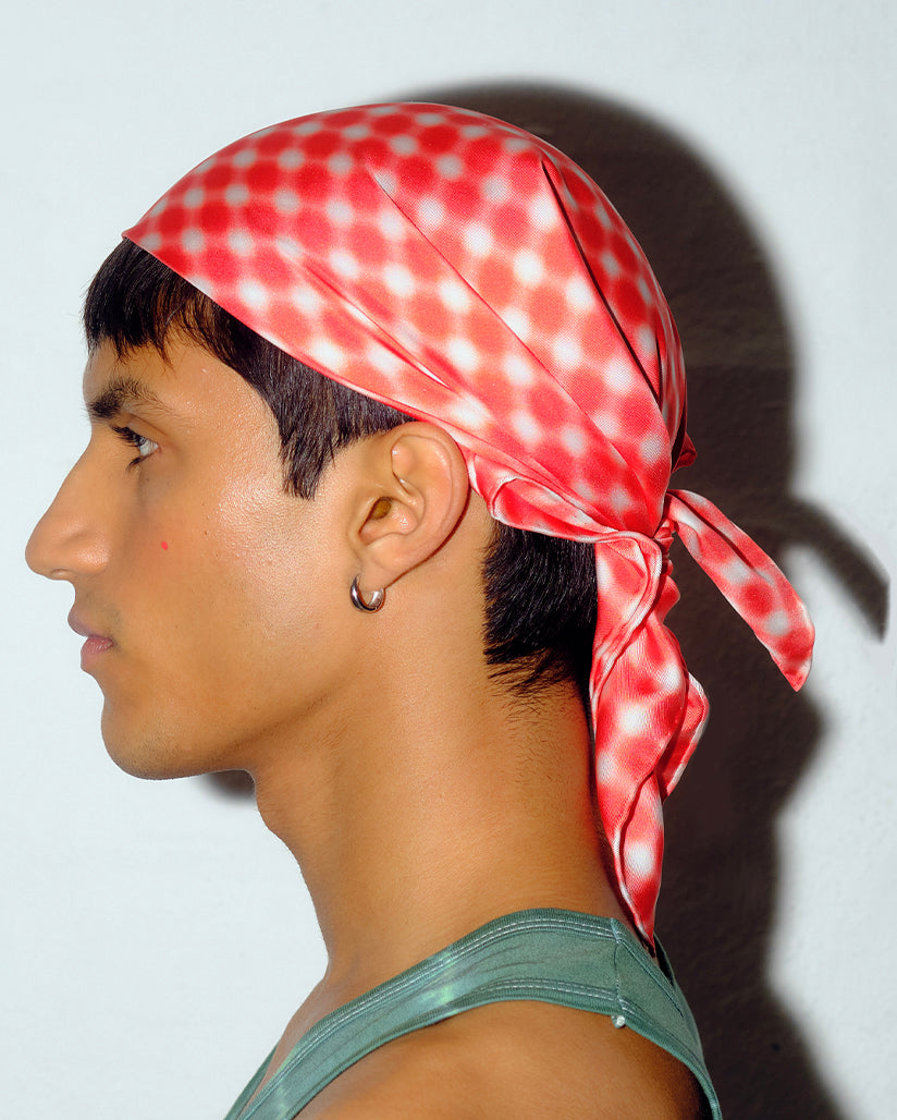 Dotty Gingham Silk Scarf